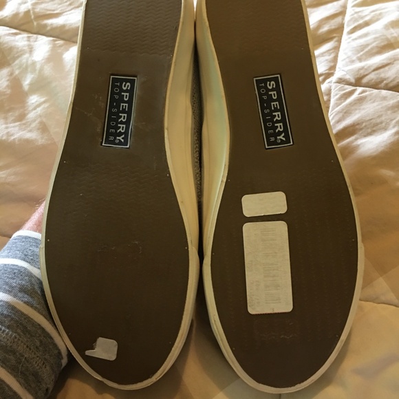 NWT Sperry Top-Sider Silver Metallic Leather Slip-on Shoes Size 8 - Picture 10 of 11